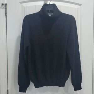 Geneva 100% Cashmere Cowlneck Black Sweater, Size xLarge